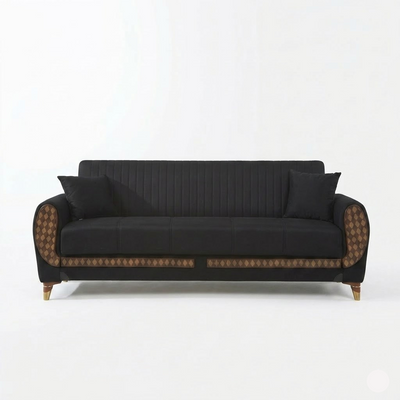 Modern 3-Seater Convertible Velvet Sofa Bed Storage & Foldable Backrest Design