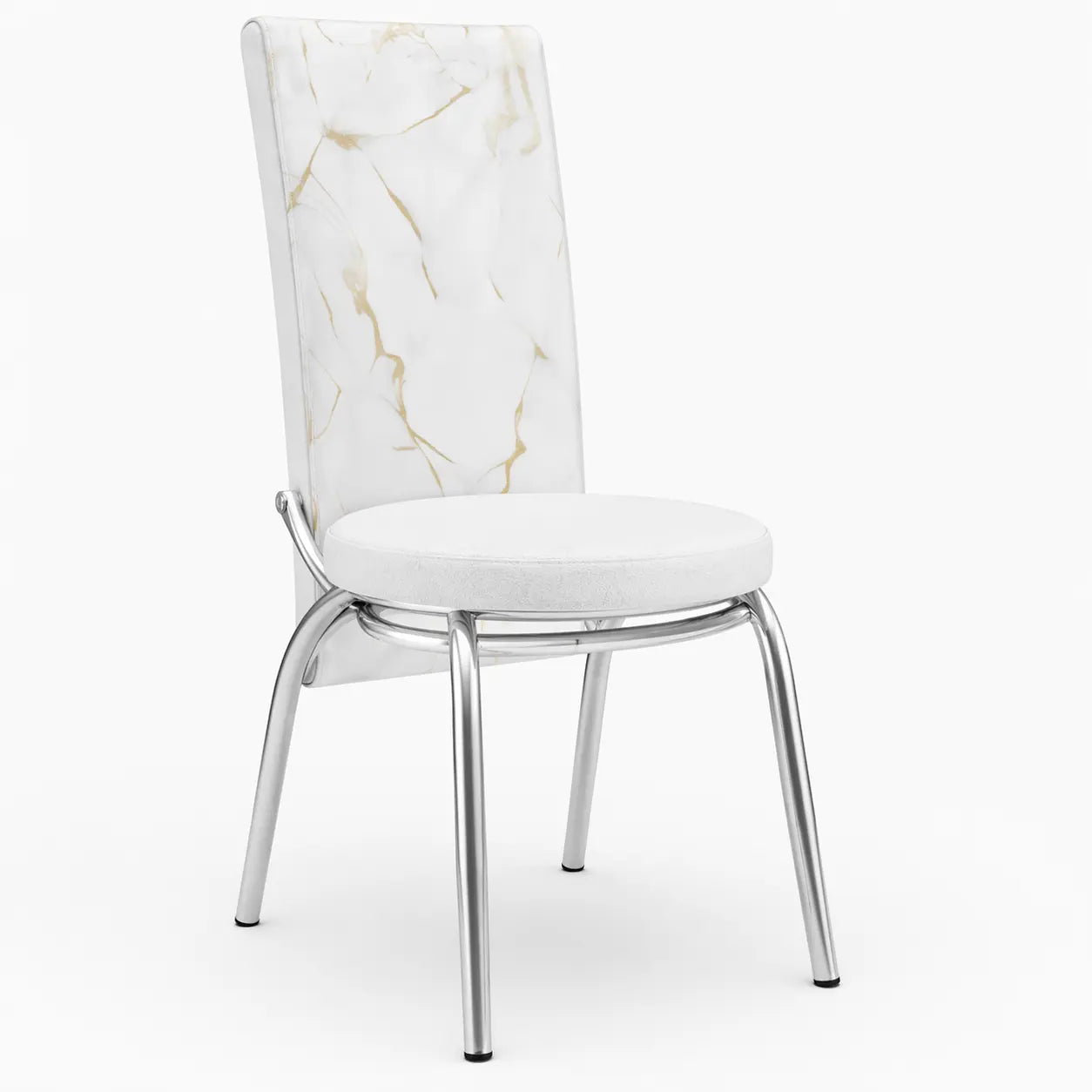 Premium White Marble Turkish Dining Set with 6 Elegant Chairs Luxury Modern Collection