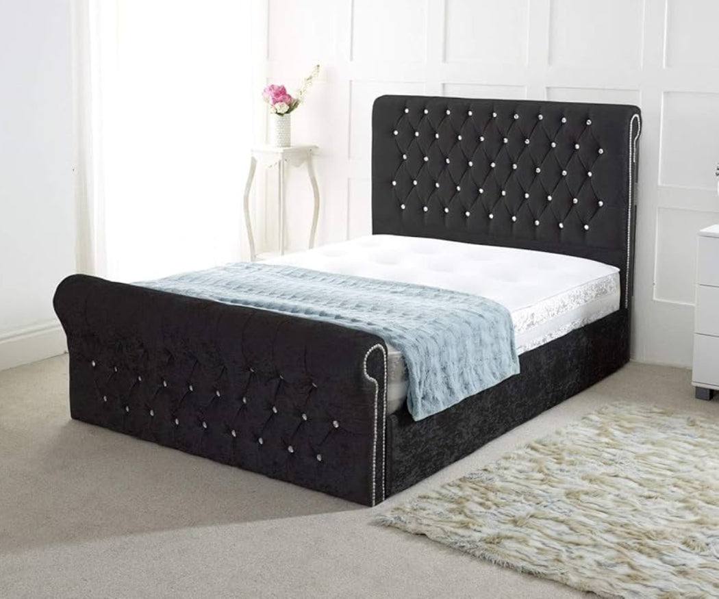 Sleigh bed (Black)