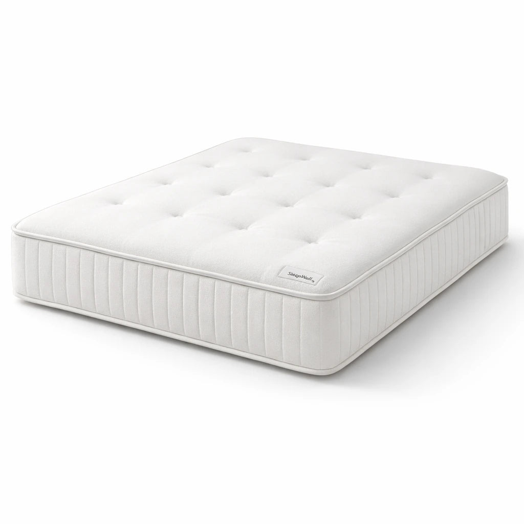 White mattress on a white background