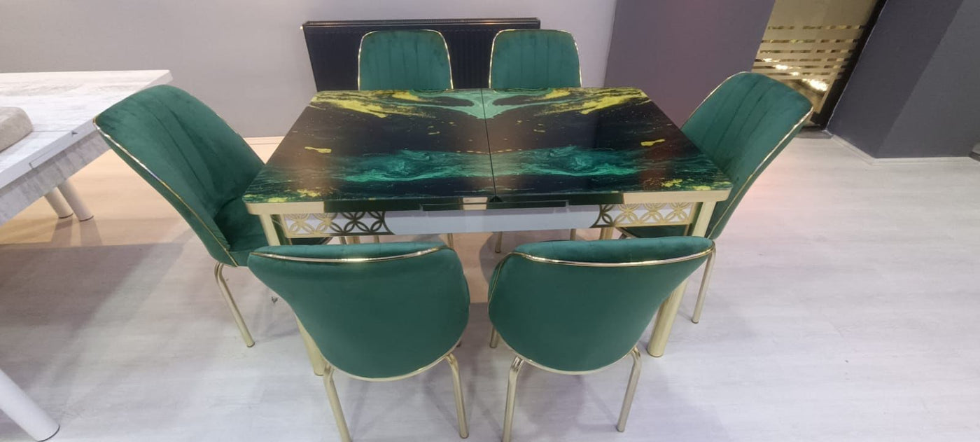 Luxury dining set with 6 chiars