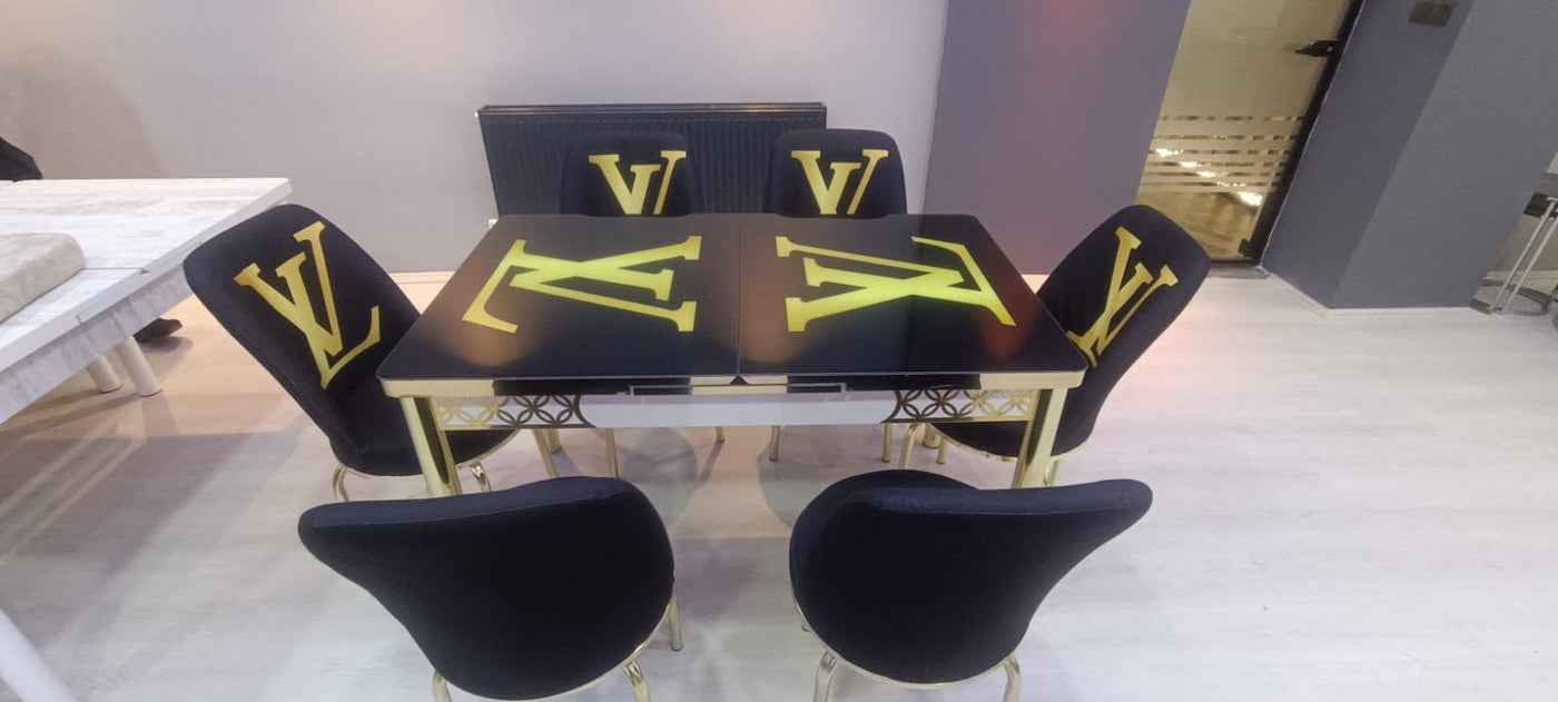 Luxury dining table with 6 chairs