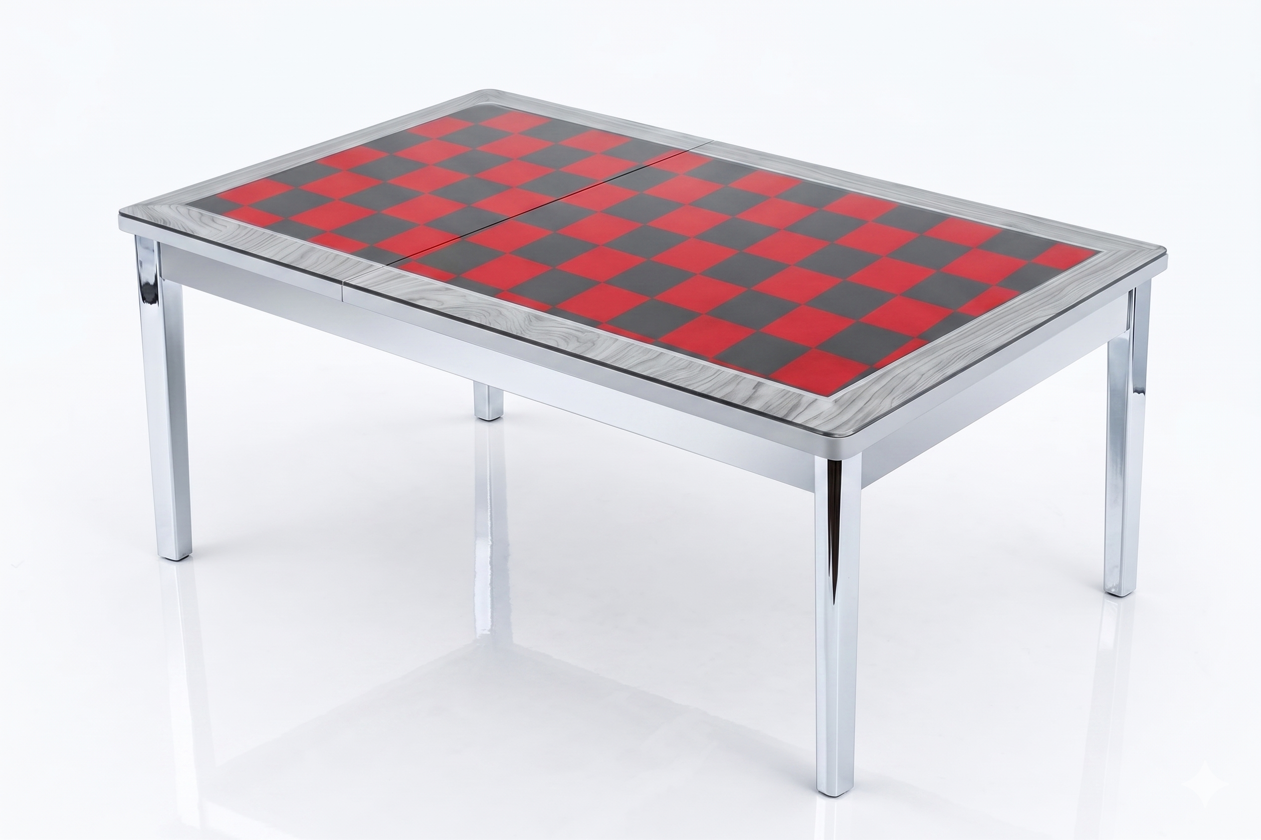 Premium Turkish Dining Set with Regzine Chairs ,Printed Glass Table Top & Steel Legs