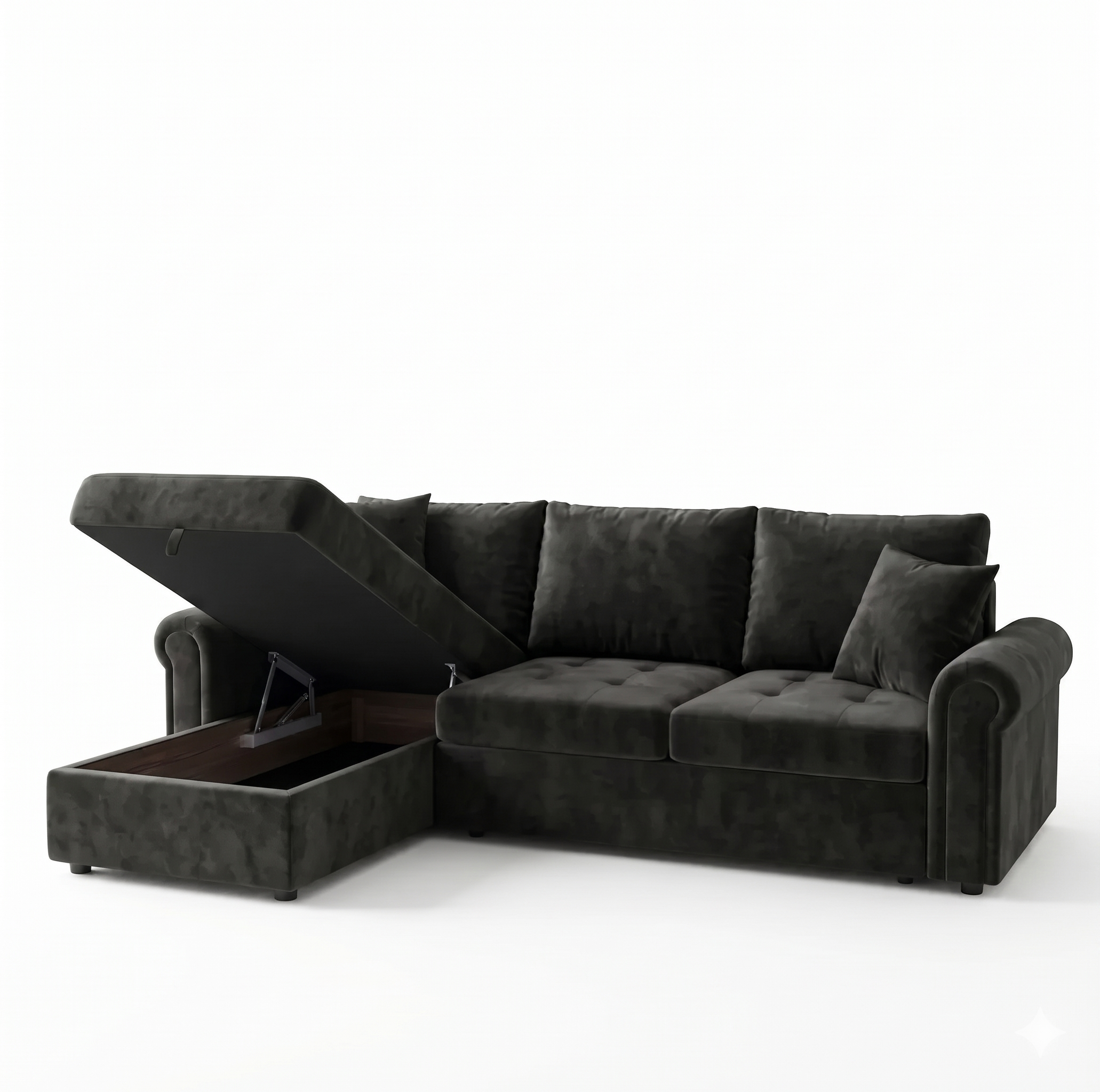 3 Seater Fabric Sofa Bed with Storage | Living Room Settee & Guest Bed