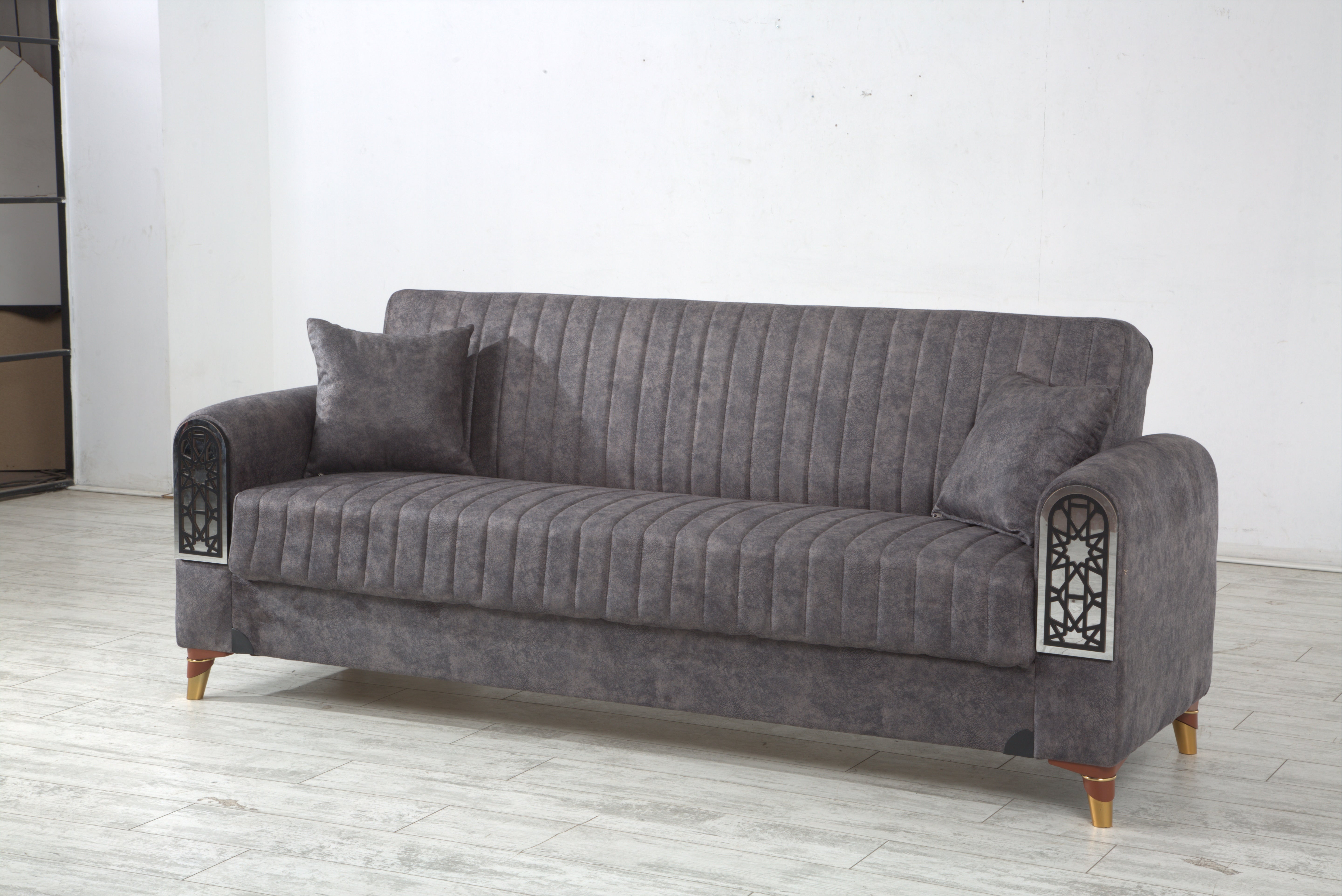 3 SEATER SOFA WITH BLACK AND WHITE PATTERN