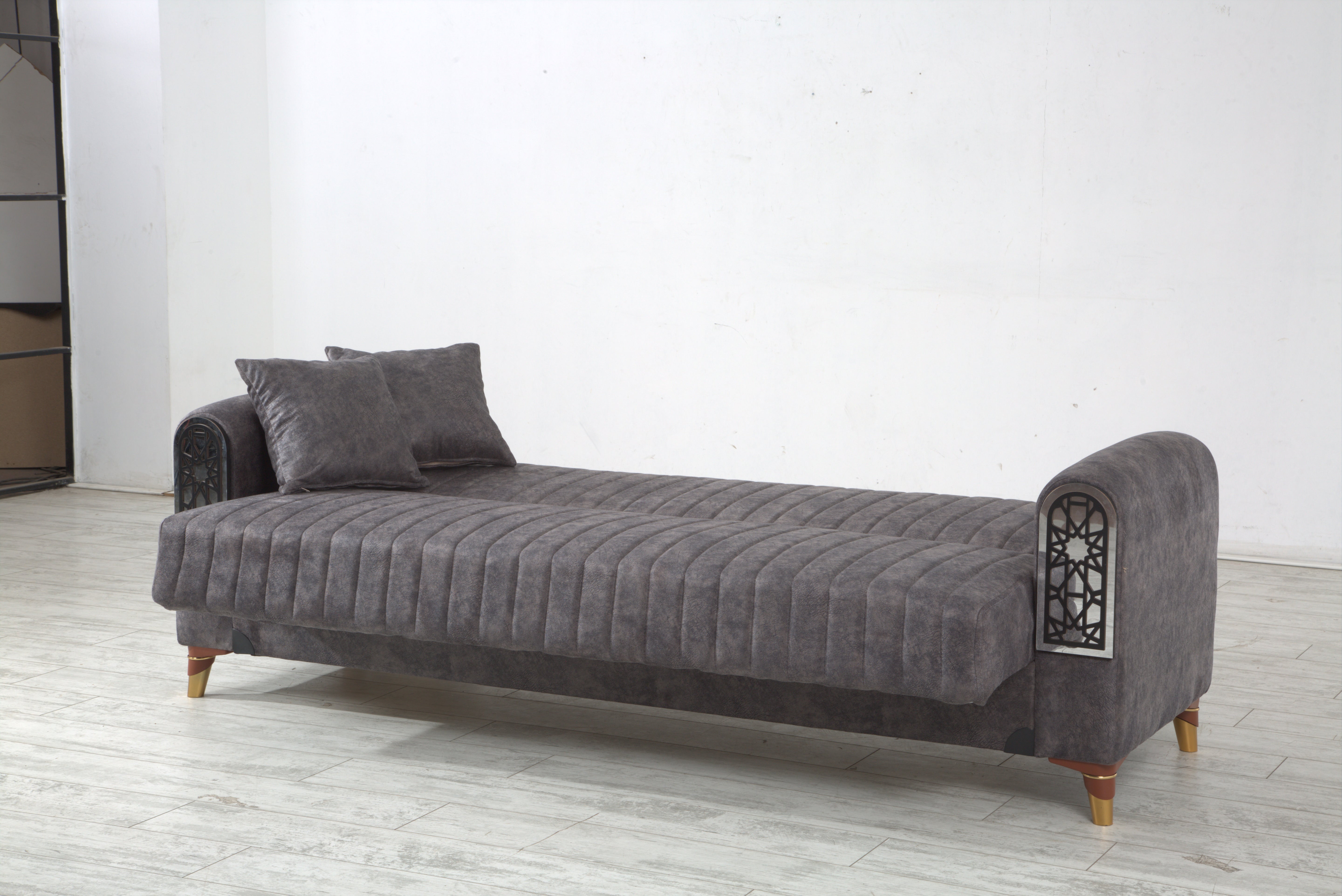 3 SEATER SOFA WITH BLACK AND WHITE PATTERN