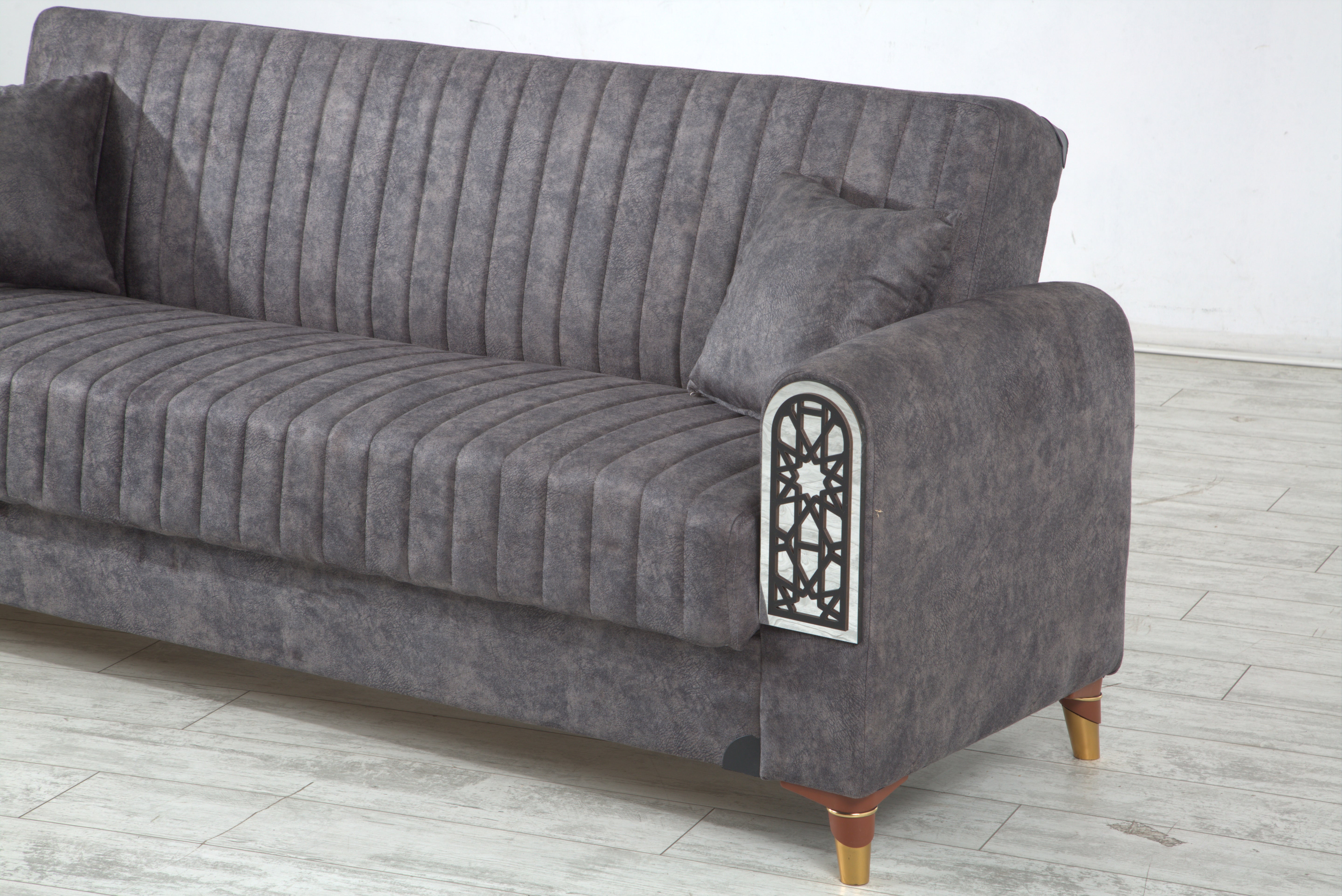 3 SEATER SOFA WITH BLACK AND WHITE PATTERN