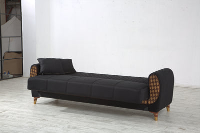 3 SEATER SOFA WITH BROWN PATTERN