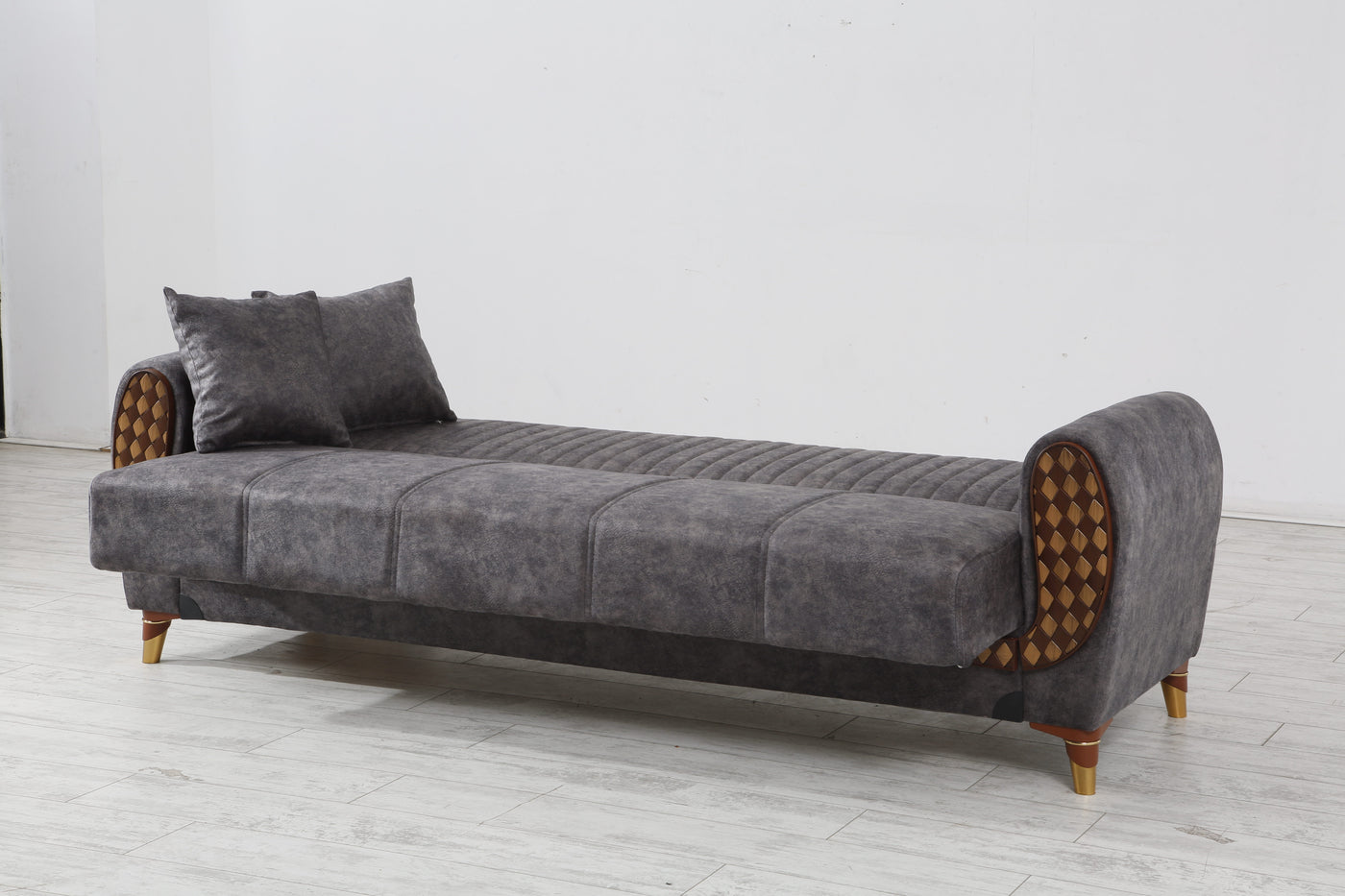 3 SEATER SOFA WITH BROWN PATTERN