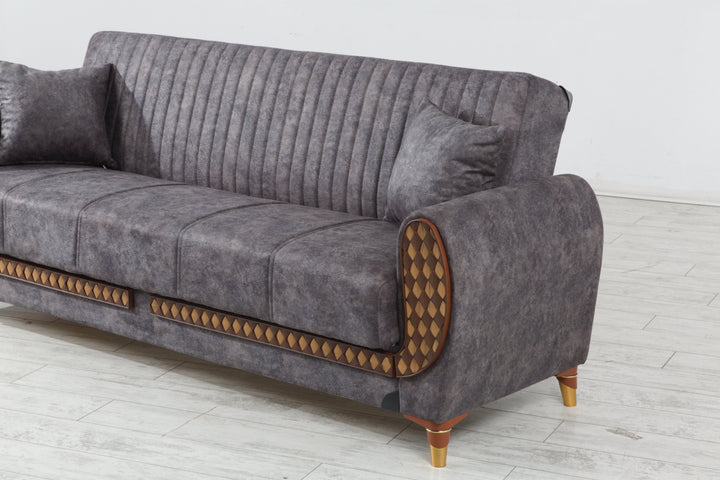 3 SEATER SOFA WITH BROWN PATTERN