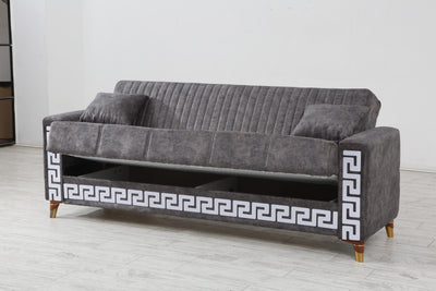 3 SEATER SOFA WITH BLACK AND WHITE PATTERN