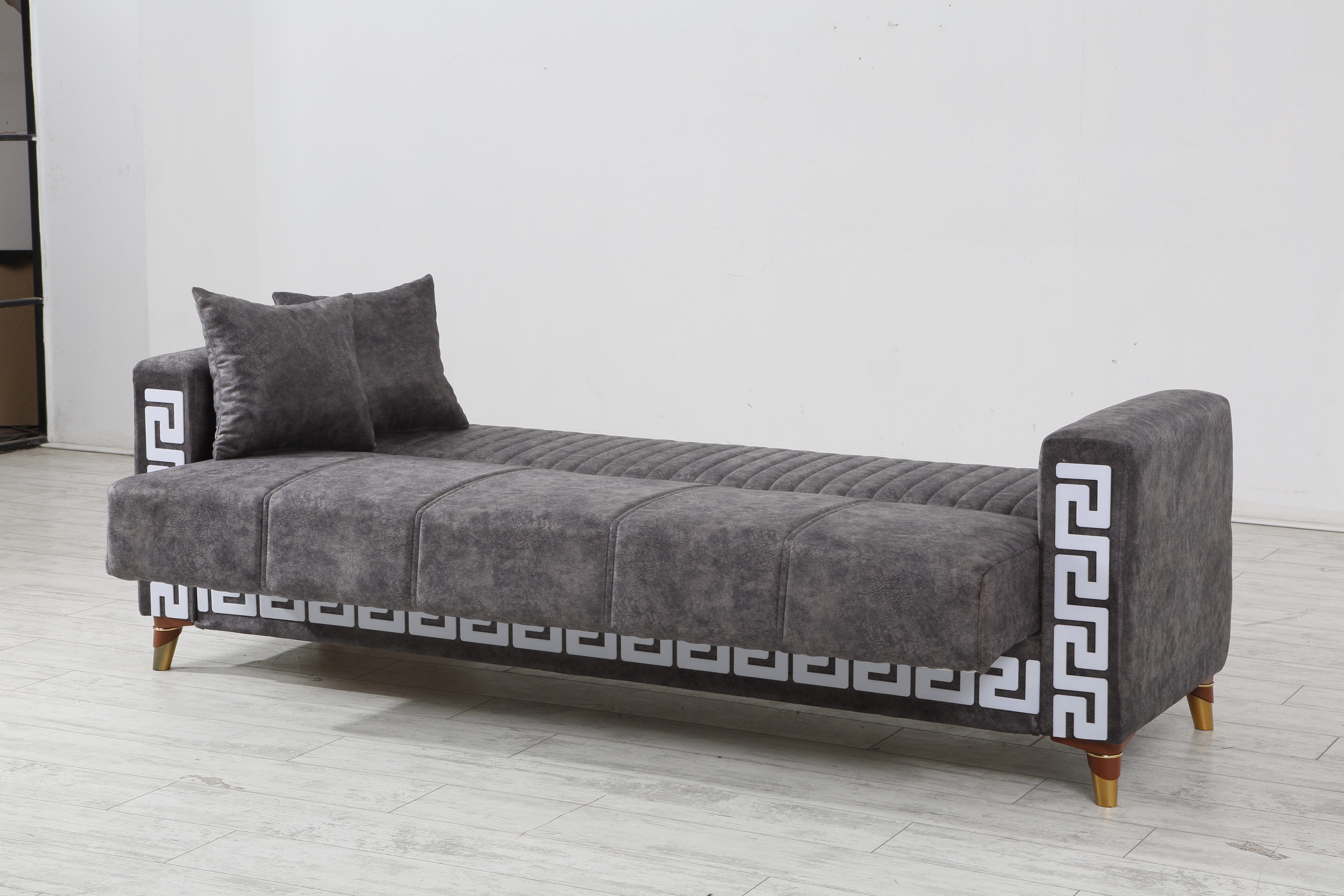 3 SEATER SOFA WITH BLACK AND WHITE PATTERN