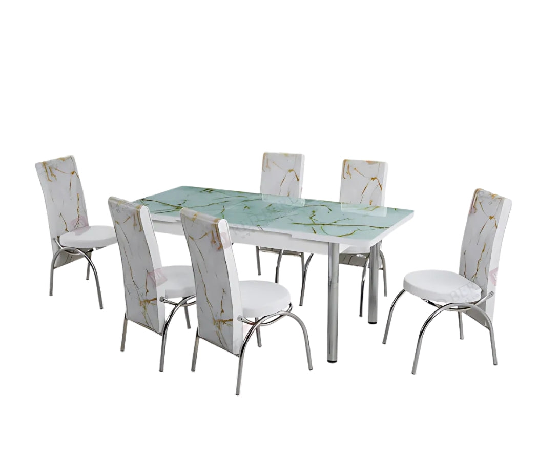 marble white dining
