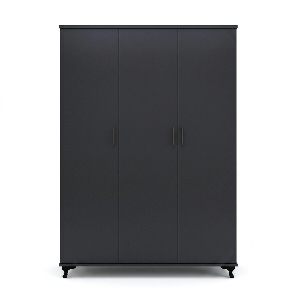 Black Three Door Wardrobe – Modern Spacious Bedroom Storage at NewLookHome
