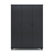 Black Three Door Wardrobe – Modern Spacious Bedroom Storage at NewLookHome