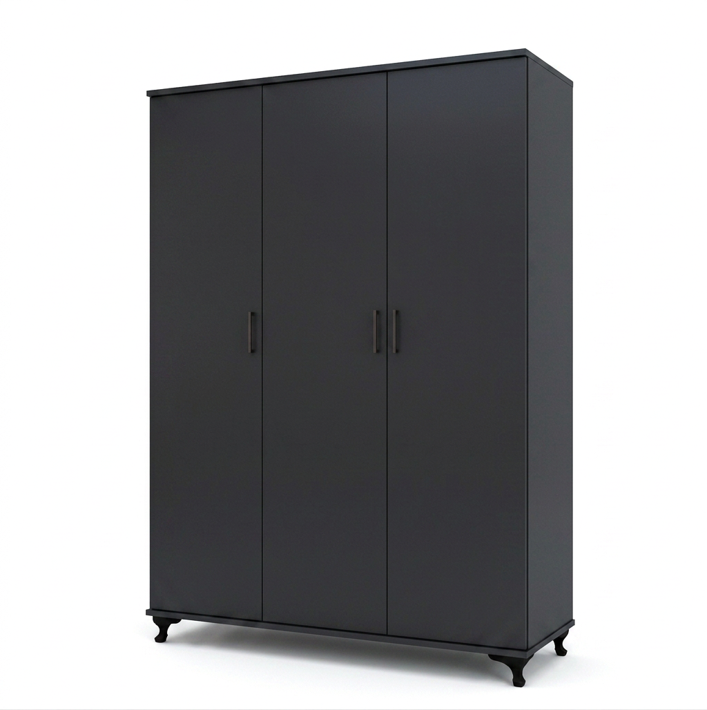 Black Three Door Wardrobe – Modern Spacious Bedroom Storage at NewLookHome