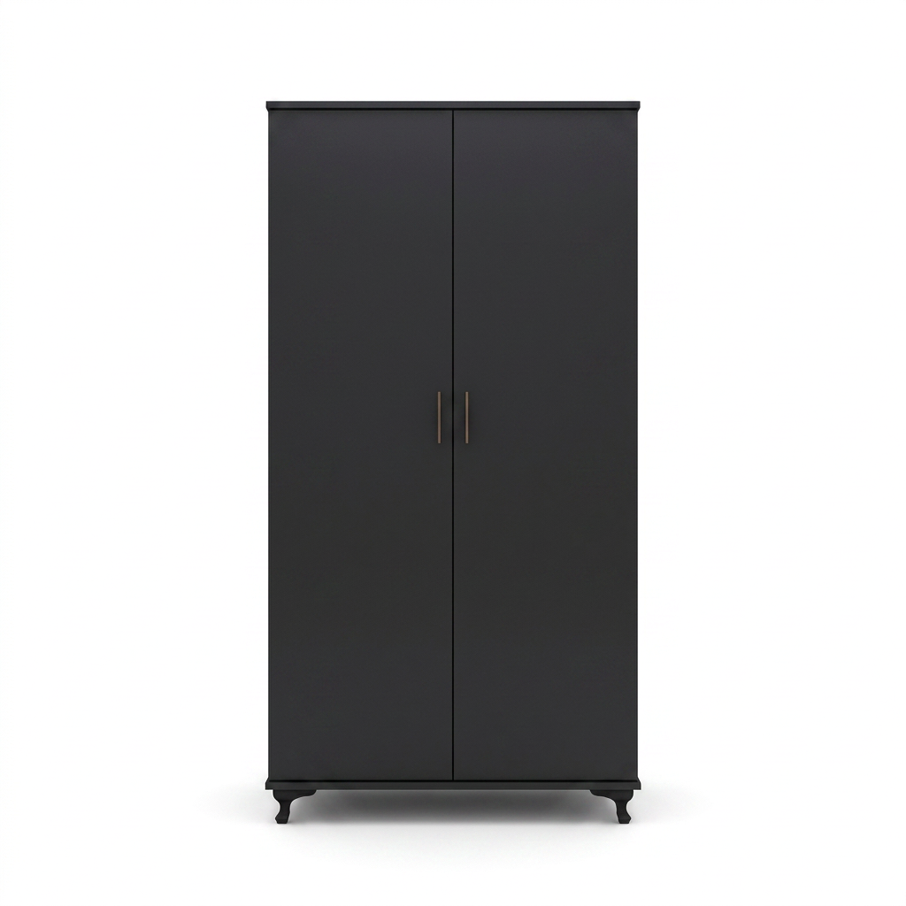 Modern Two-Door Bedroom Wardrobe with Spacious Storage Design