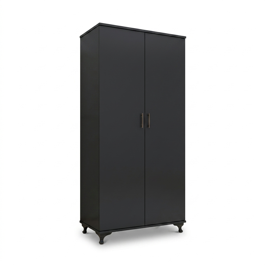 Modern Two-Door Bedroom Wardrobe with Spacious Storage Design