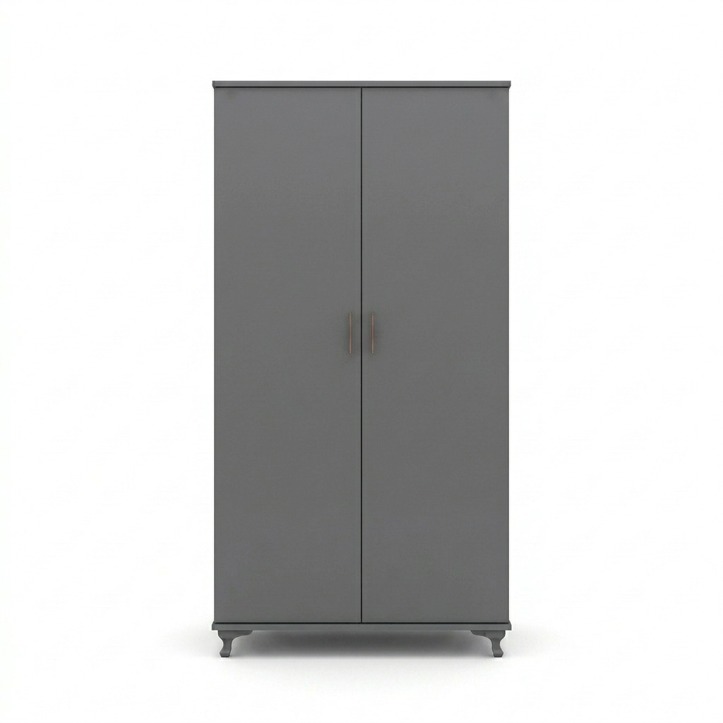 Modern Two-Door Bedroom Wardrobe with Spacious Storage Design