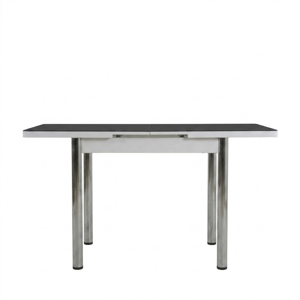 Premium Black and White Turkish Dining Set with Regzine Chairs & Printed Glass Table Top