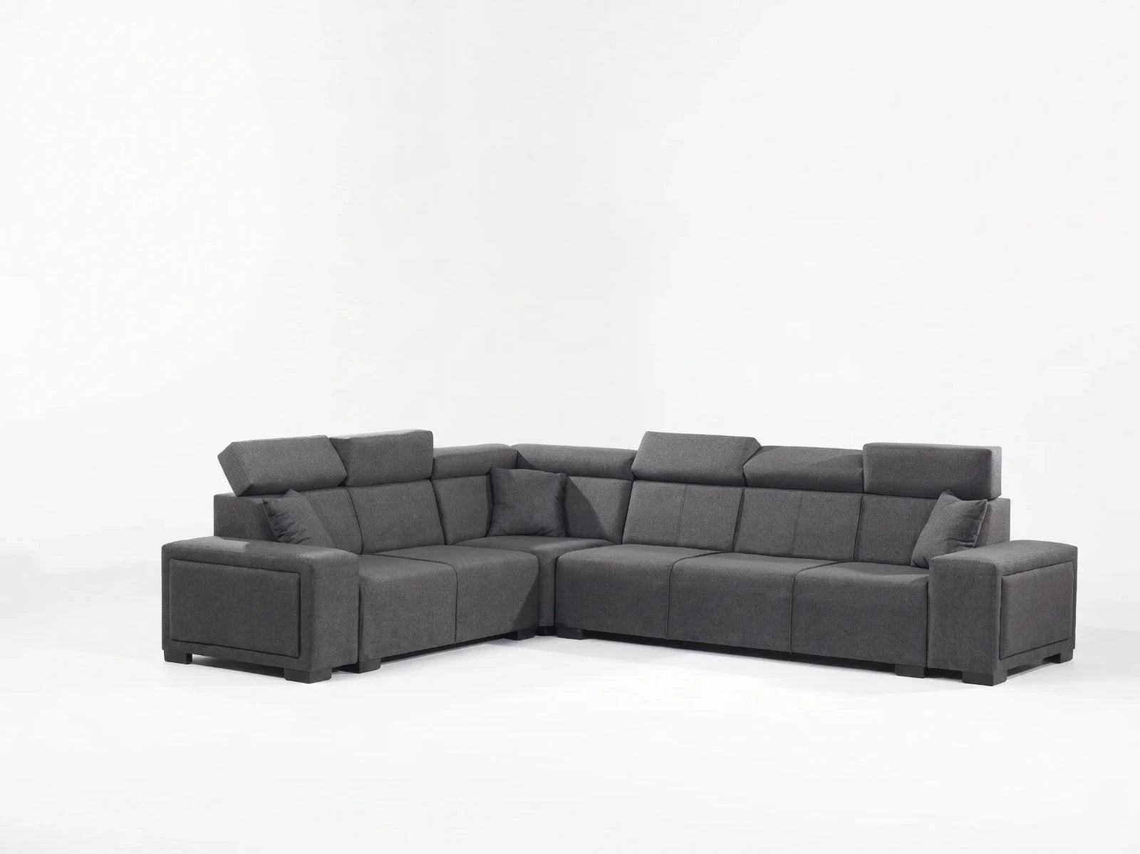 Gray sectional sofa on a white background