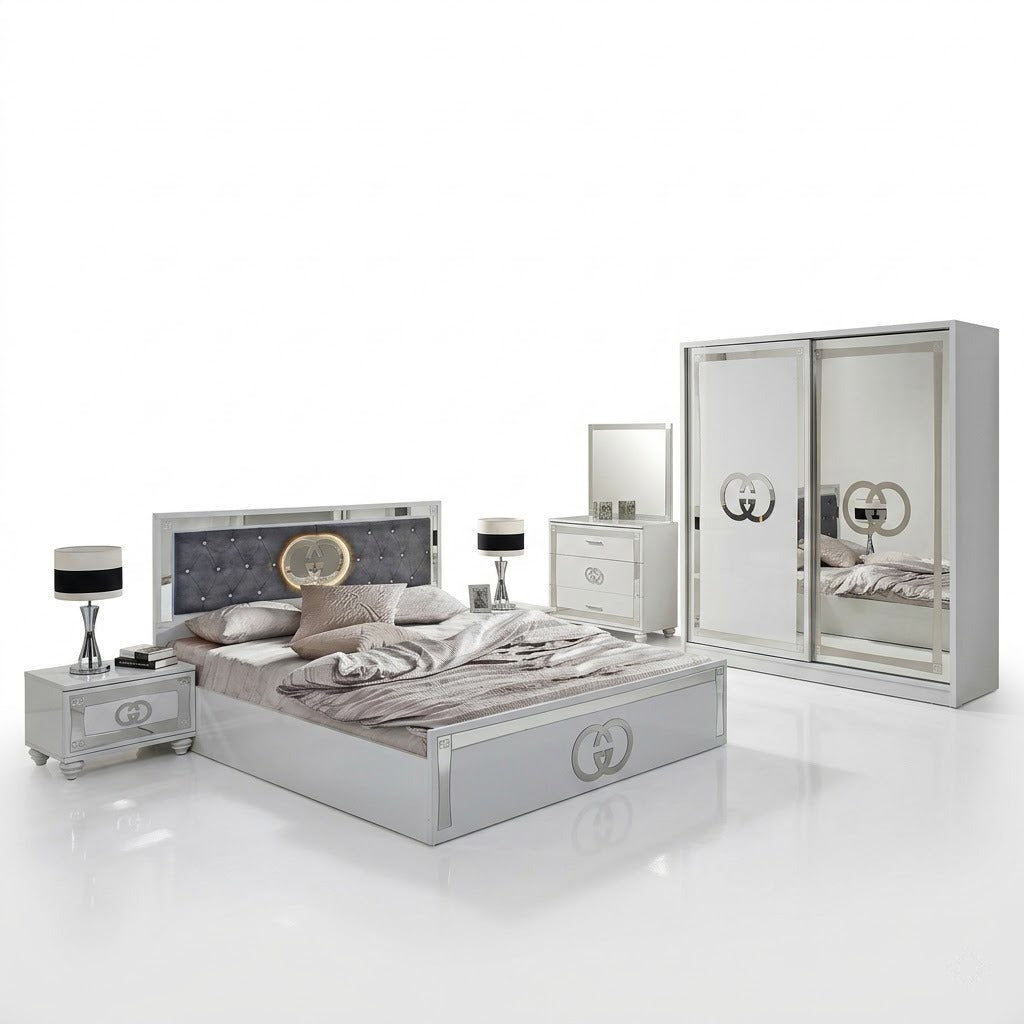 The Royale 5-Piece LV/Gucci Bedroom Suite: Premium Bedroom Furniture Collection