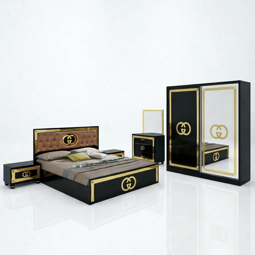 The Royale 5-Piece LV/Gucci Bedroom Suite: Premium Bedroom Furniture Collection