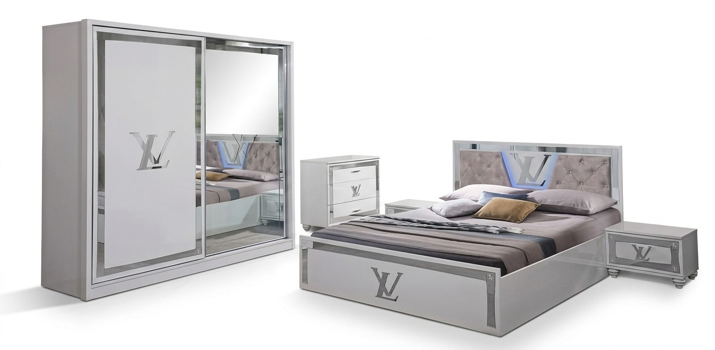The Royale 5-Piece LV/Gucci Bedroom Suite: Premium Bedroom Furniture Collection