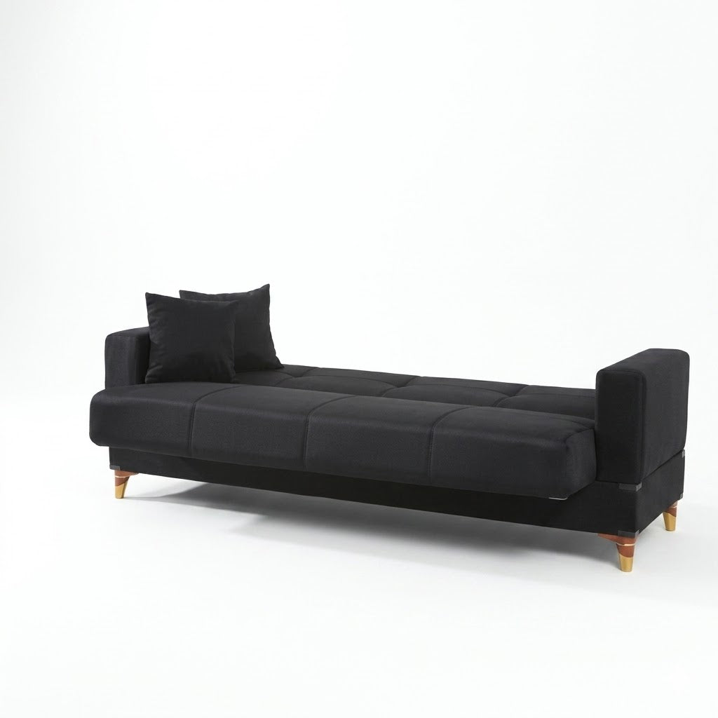 Black sofa bed on a white background