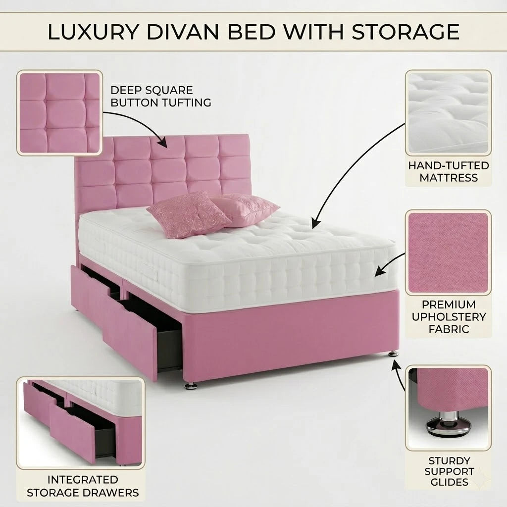 Premium Divan Bed Set with High-Quality Mattress | Stylish & Durable with Drawers