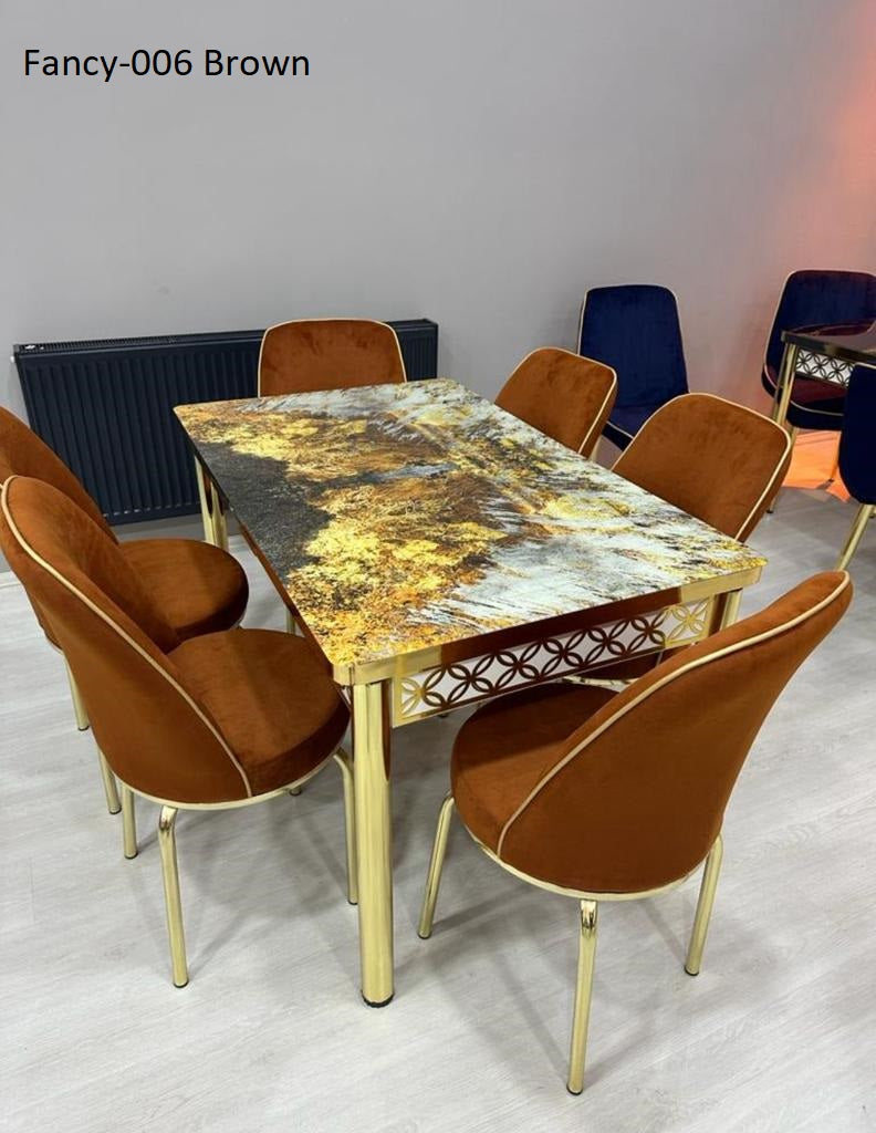 Red gold luxury dinning table set