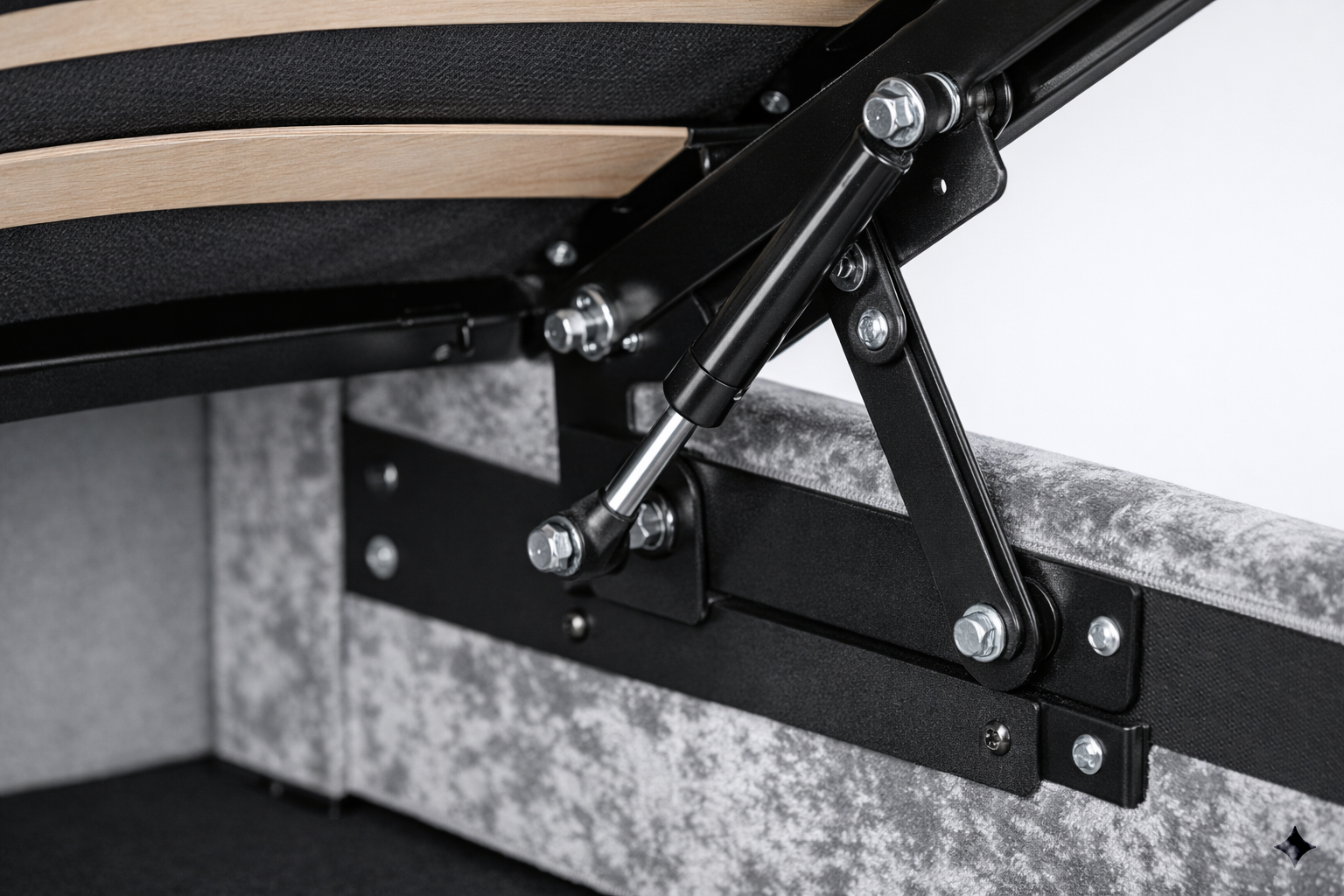 Premium Sleigh  Beds with Metal Legs, Luxury Stitching & With Spring Mattress