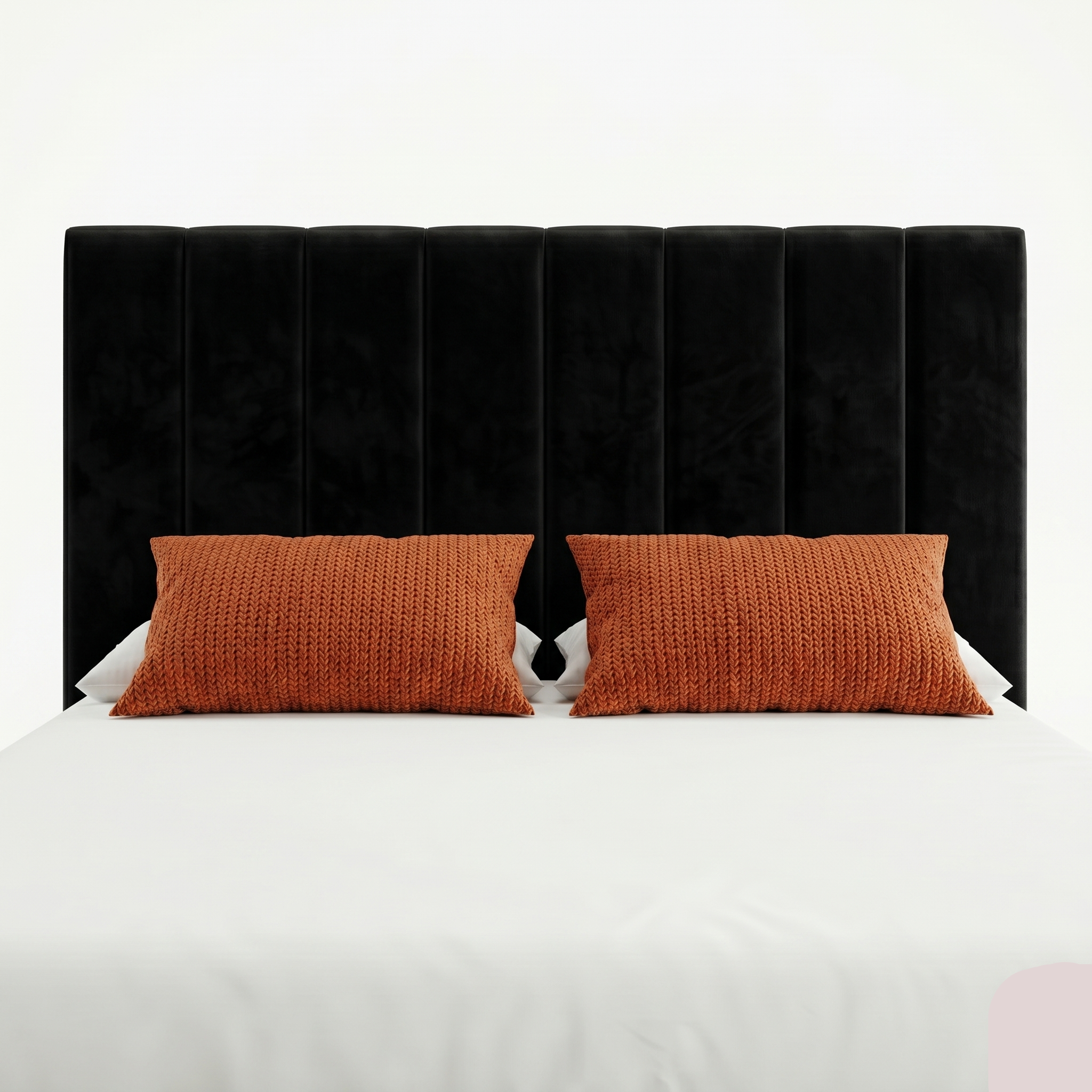 Luxury Panel-Line Velvet Storage Bed with mattress and  Steel Legs