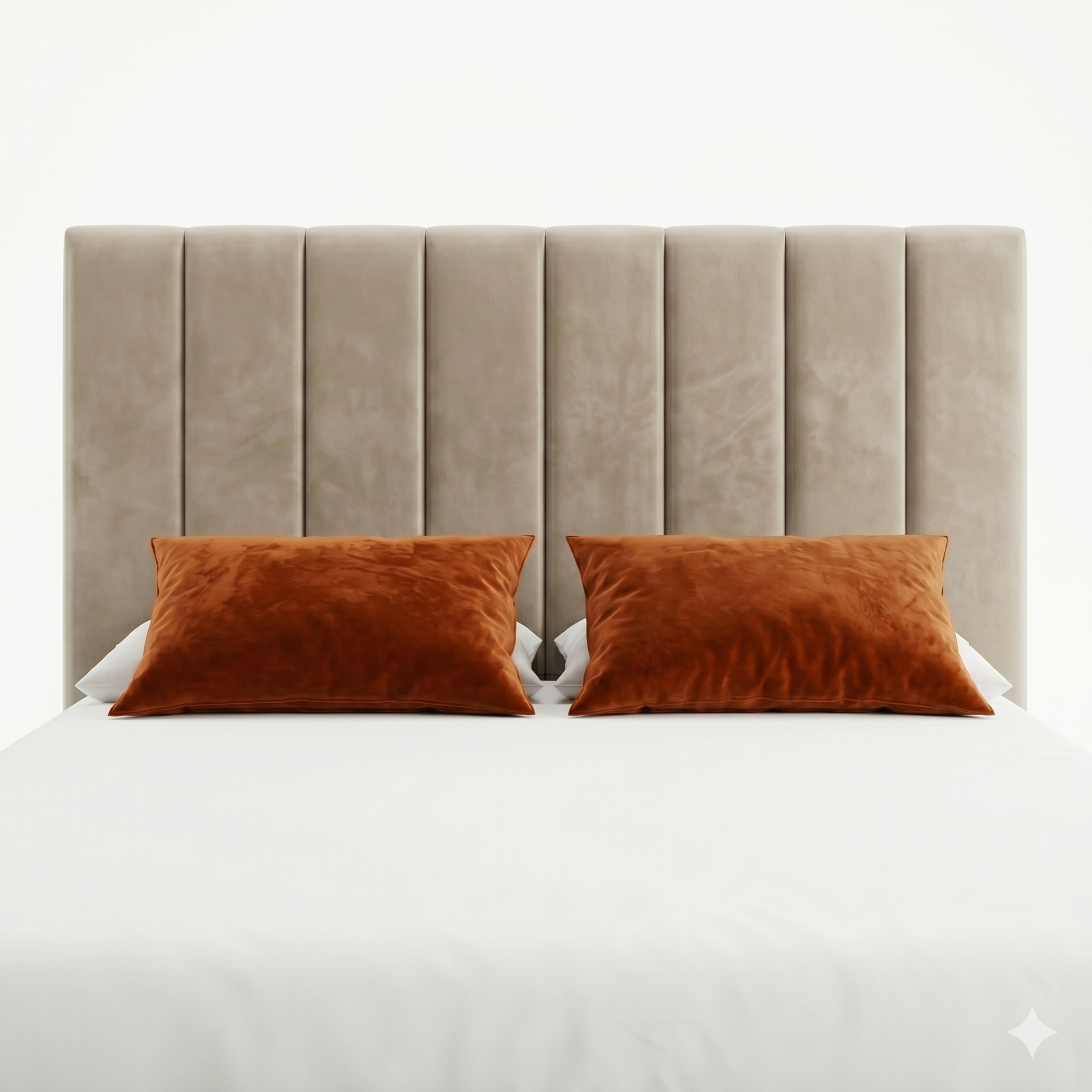 Luxury Panel-Line Velvet Storage Bed with mattress and  Steel Legs