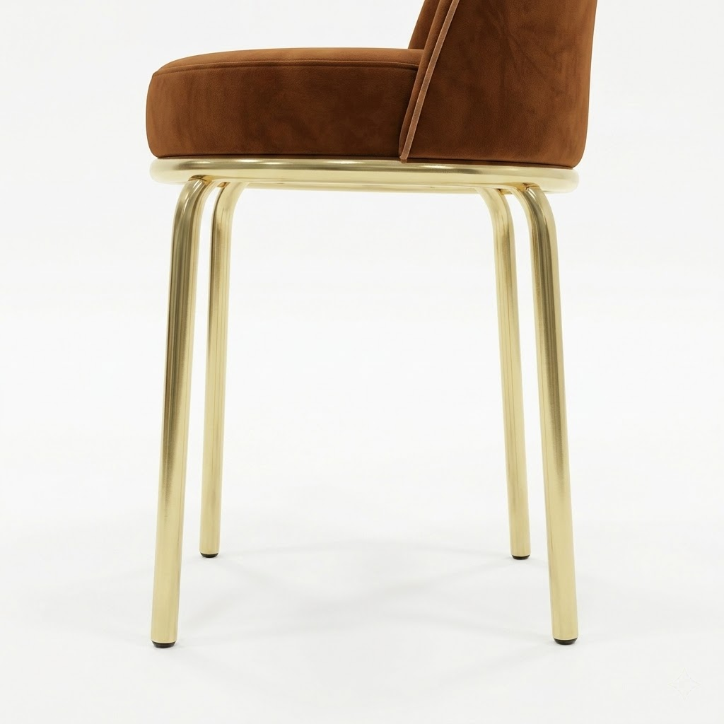 Luxury Gold Dining Set with Premium Velvet Chairs and Printed Glass Top