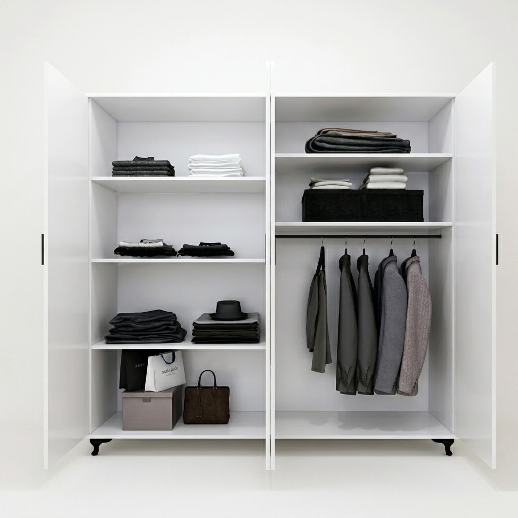 Luxury Four-Sided Walk-In Wardrobe with Premium Storage Space
