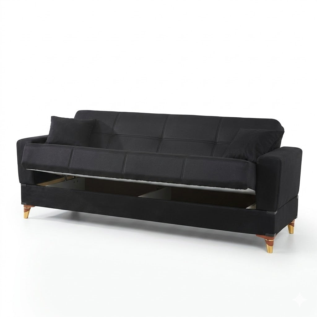 Black sofa bed on a white background