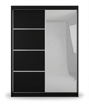 Modern  Sliding Door Wardrobe with Mirror – Spacious Bedroom Storage Closet