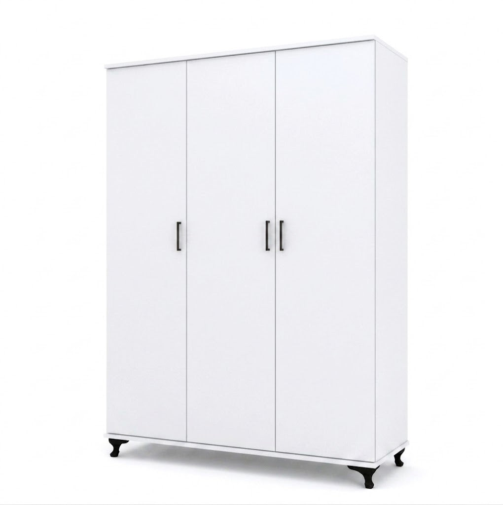 Black Three Door Wardrobe – Modern Spacious Bedroom Storage at NewLookHome