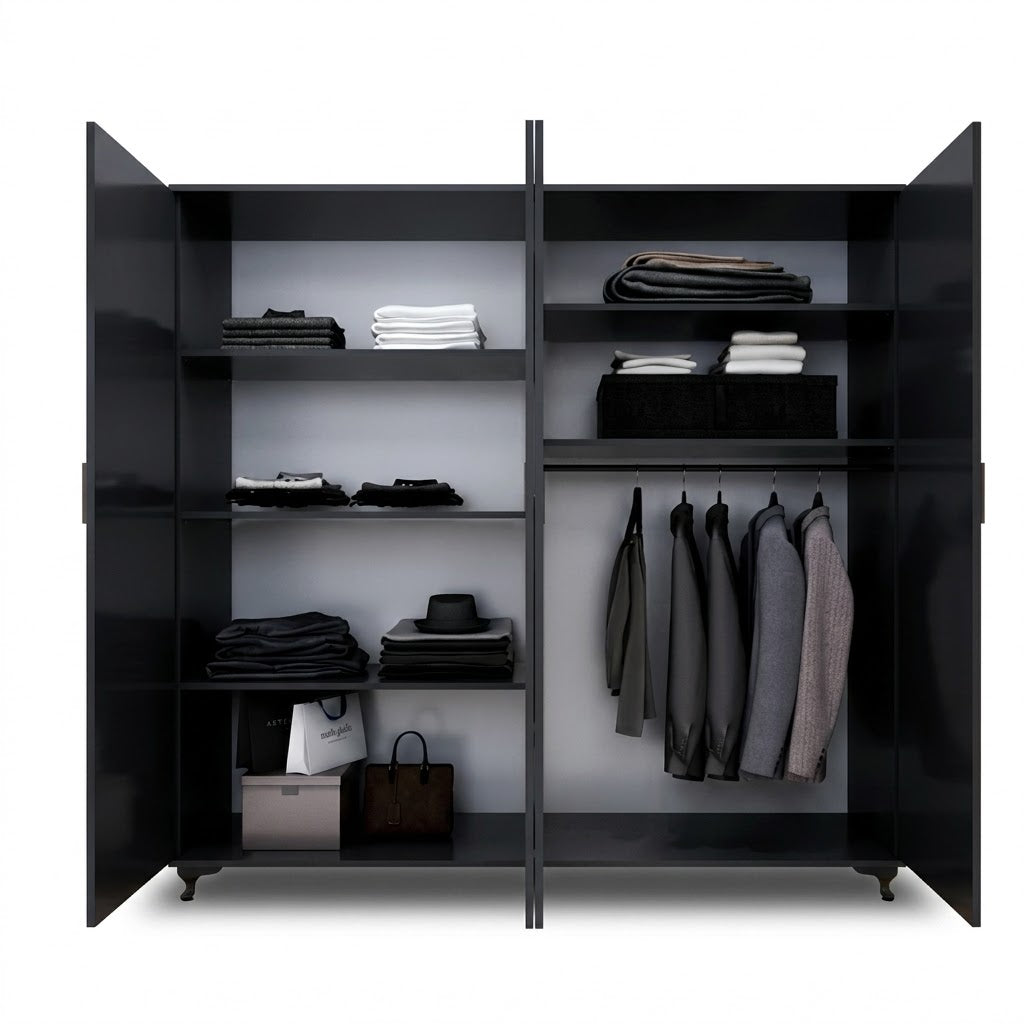 Luxury Four-Sided Walk-In Wardrobe with Premium Storage Space